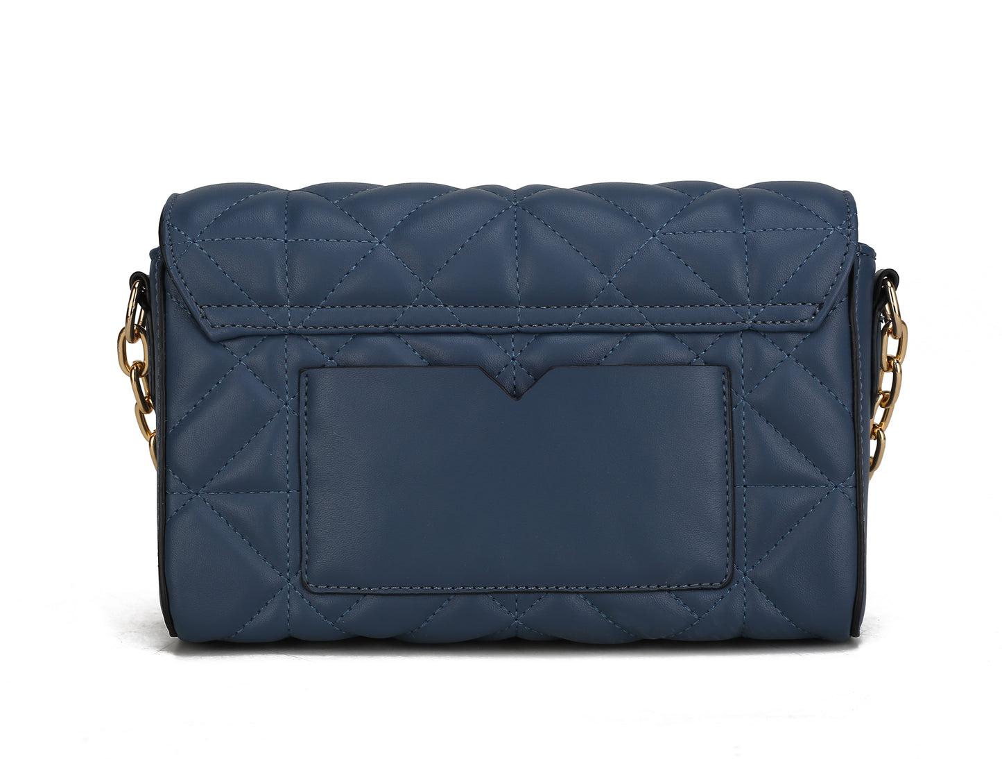 Ursula Quilted Vegan Leather Crossbody Bag with Detachable Chain Strap