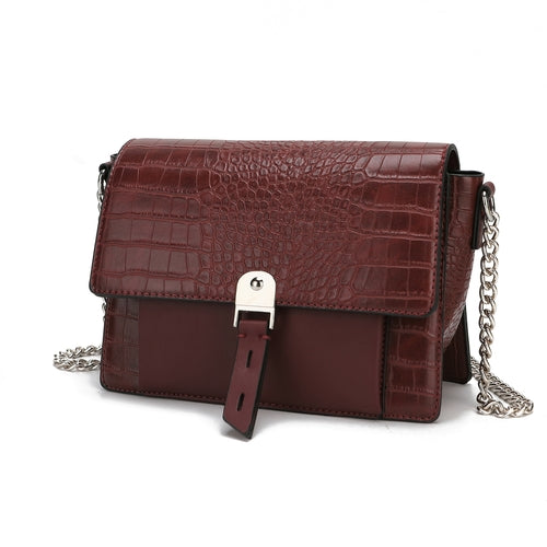 MKF Collection Hope Crocodile Embossed Vegan Leather Shoulder Handbag by Mia K