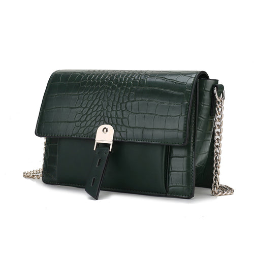 MKF Collection Hope Crocodile Embossed Vegan Leather Shoulder Handbag by Mia K