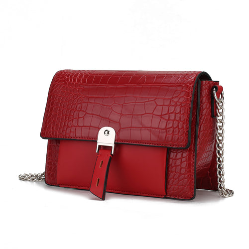 MKF Collection Hope Crocodile Embossed Vegan Leather Shoulder Handbag by Mia K