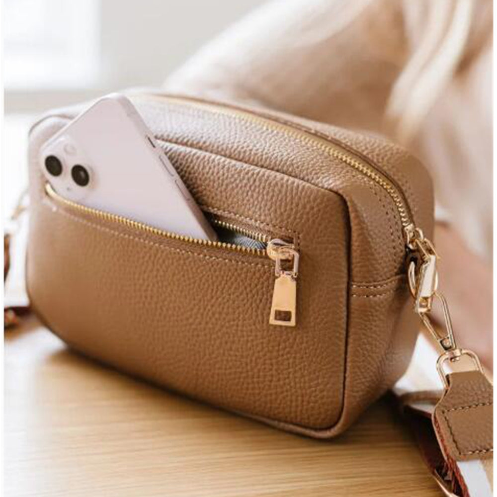 Genuine Leather Crossbody Bag for Women - Stylish and Durable Wide Strap Shoulder Bag